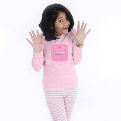 Pink Full Sleeve Girls Pyjama - Baby Quotes